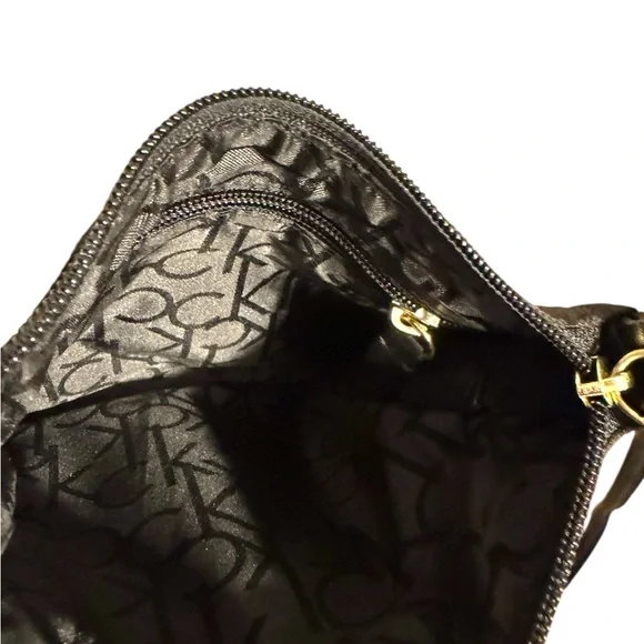 Calvin Klein Black Canvas/Leather Crossbody Bag with Adjustable Strap - Picture 3 of 3